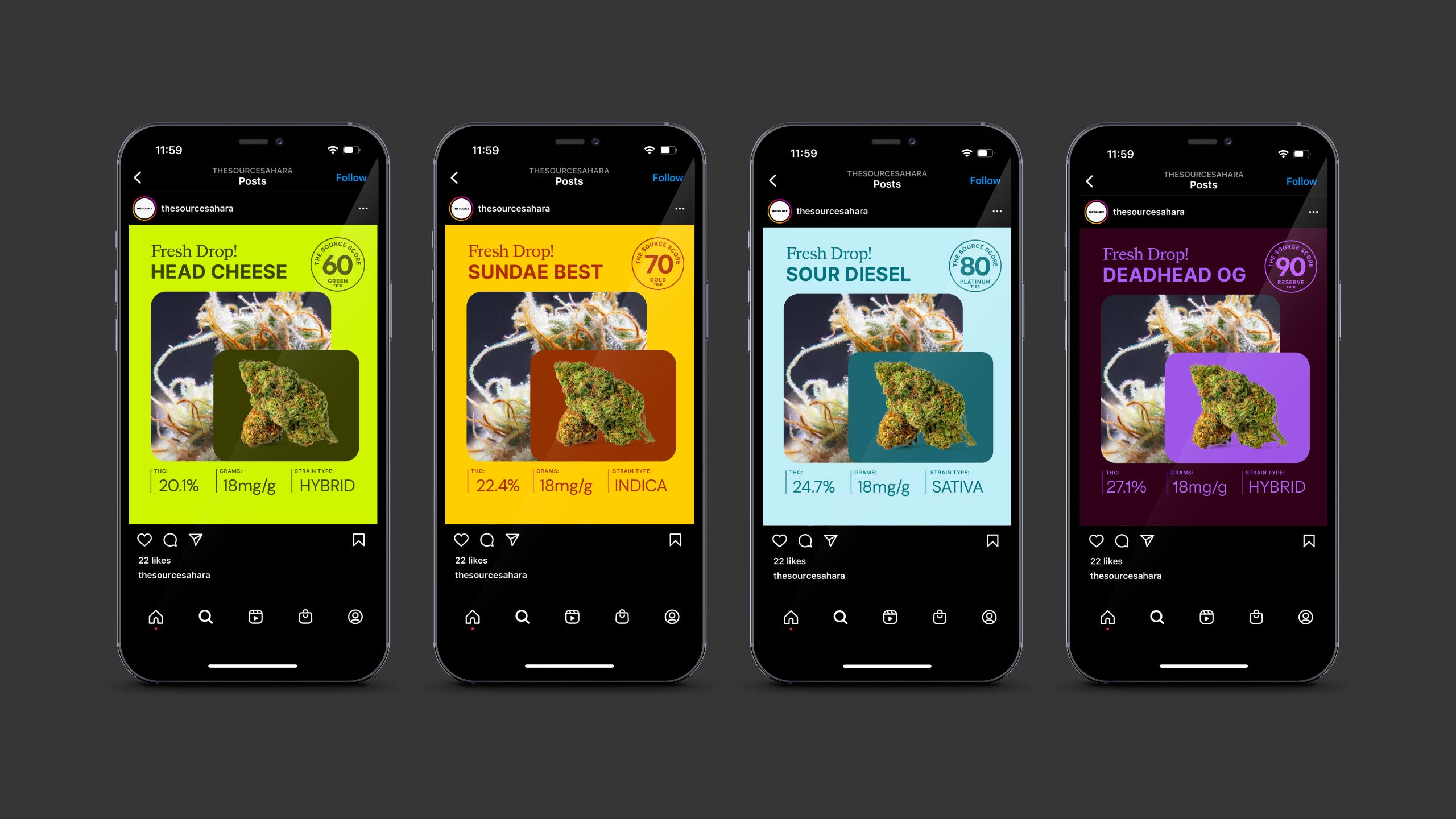 the source social ads featuring various products