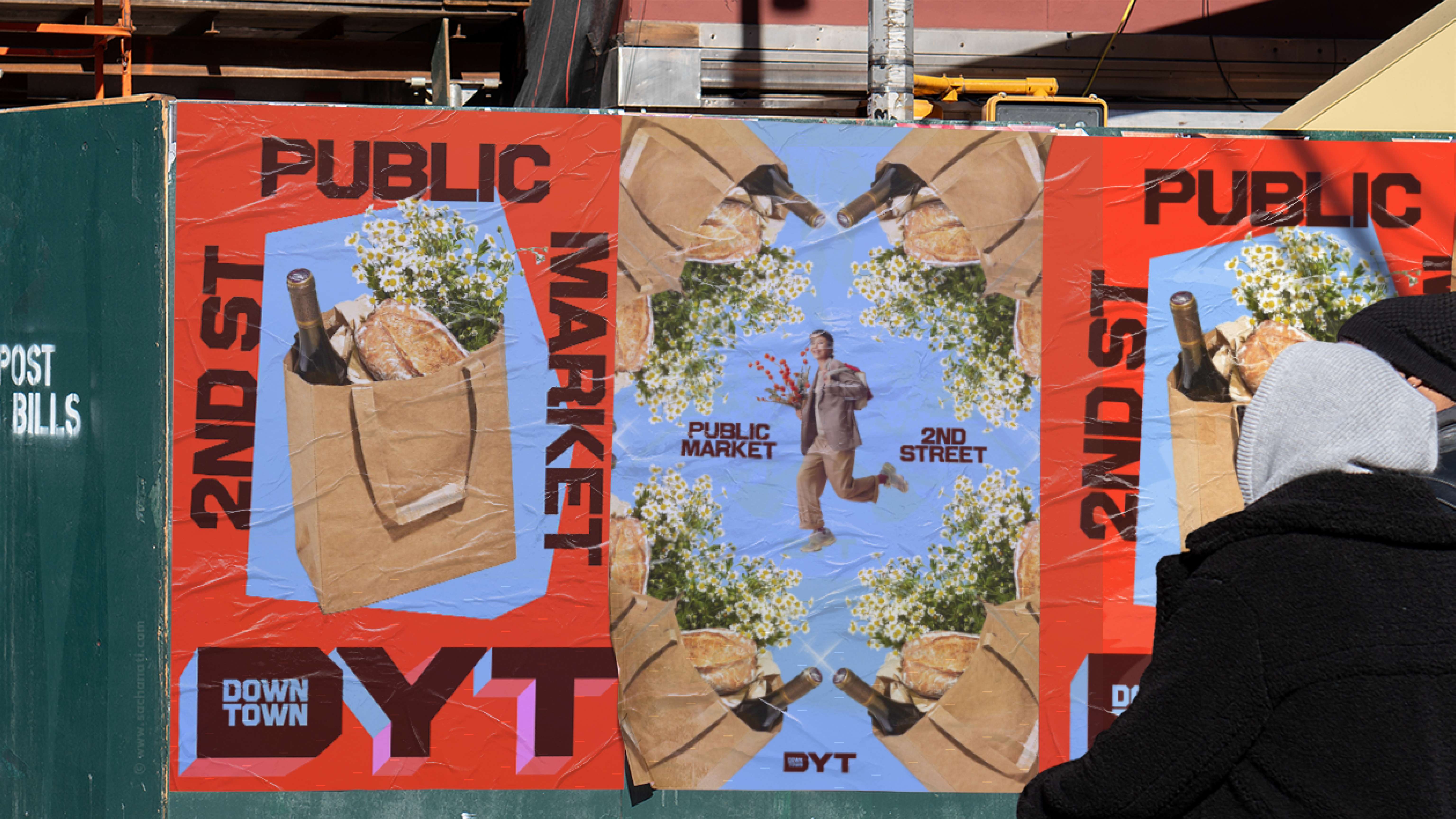 DYT custom wheat paste banner for 2nd street market