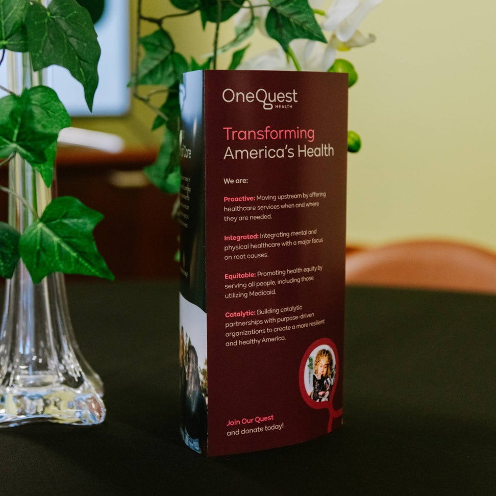 Transforming America's Health OneQuest Health trifold